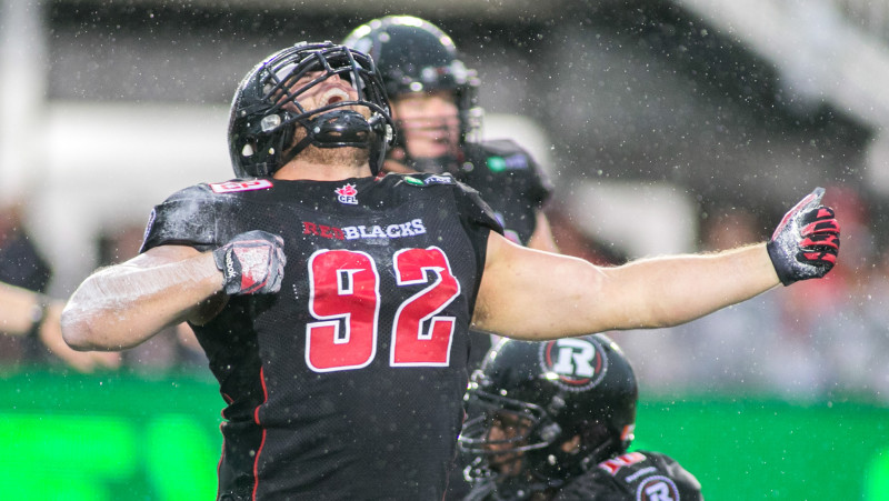 REDBLACKS DL Zack Evans scores big time touchdown.